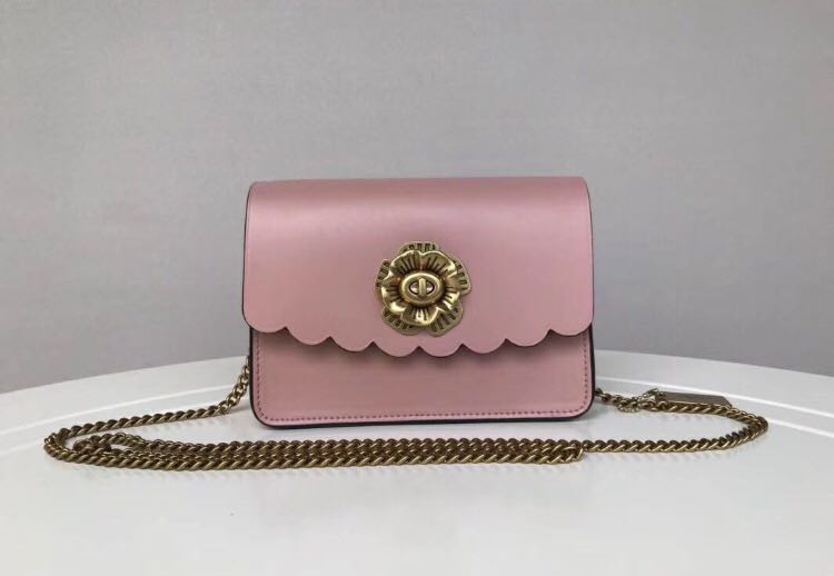 coach bowery crossbody with tea rose turnlock