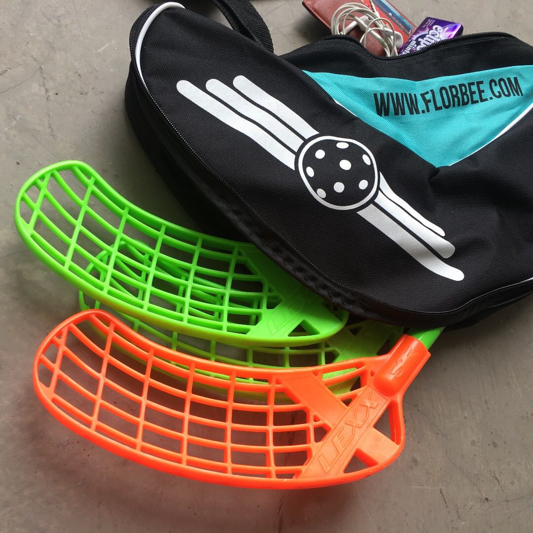 Floorball Stick Bag FLOORBEE Shotgun BlackMenthol Senior 105cm, Sports