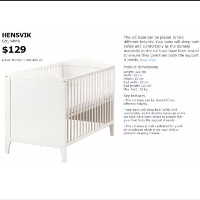 ikea baby cot size