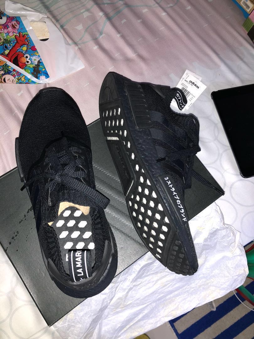LNDS Adidas NMD R1 PK Triple Black Japan US9 UK8.5 Men s Fashion Footwear Sneakers on Carousell