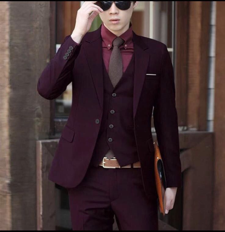 Maroon colour clearance coat suit