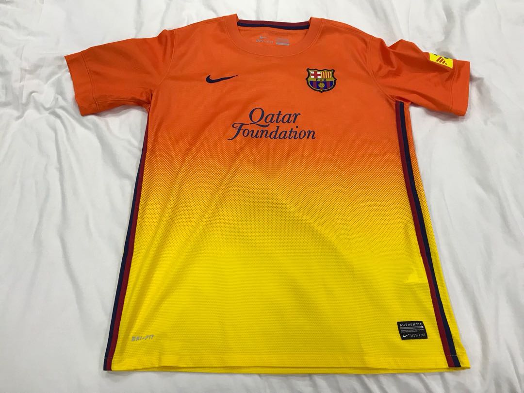 Nike Barcelona Away Jersey Youth size, Men's Fashion, Tops & Sets