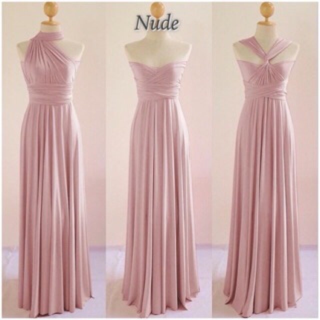 nude pink infinity dress