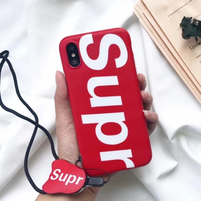 Red Supr Streetwear Iphone X Case Iphone 6 6plus S 7 7 Plus 8 8plus Supr Lanyard Phone Cases Supreme Case Streetwear Iphone Case Mobile Phones Tablets Mobile Tablet Accessories