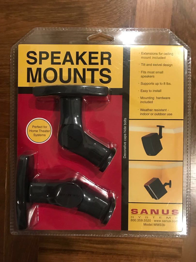 Sanus Satellite Speaker Wall Or Ceiling Mounts Brackets Music