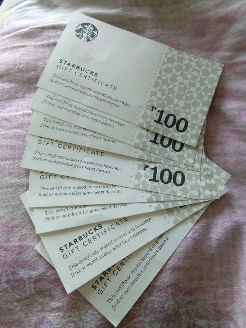 Starbucks gift certificate tickets vouchers store credits on carousell