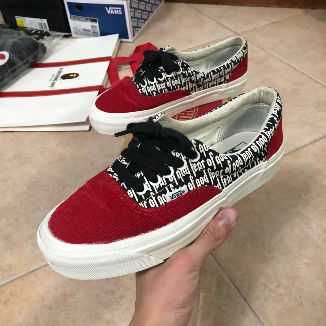 STEAL Fear of God FOG Vans Red Men s Fashion Footwear Sneakers on Carousell