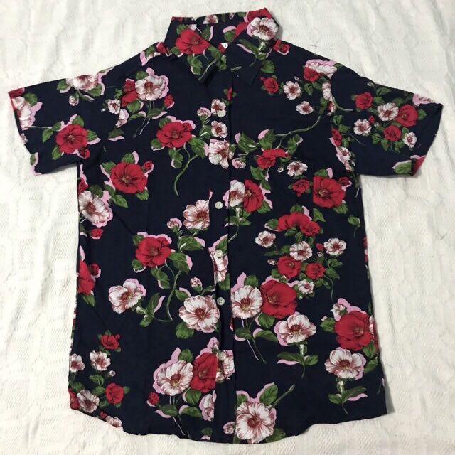 polo floral button down