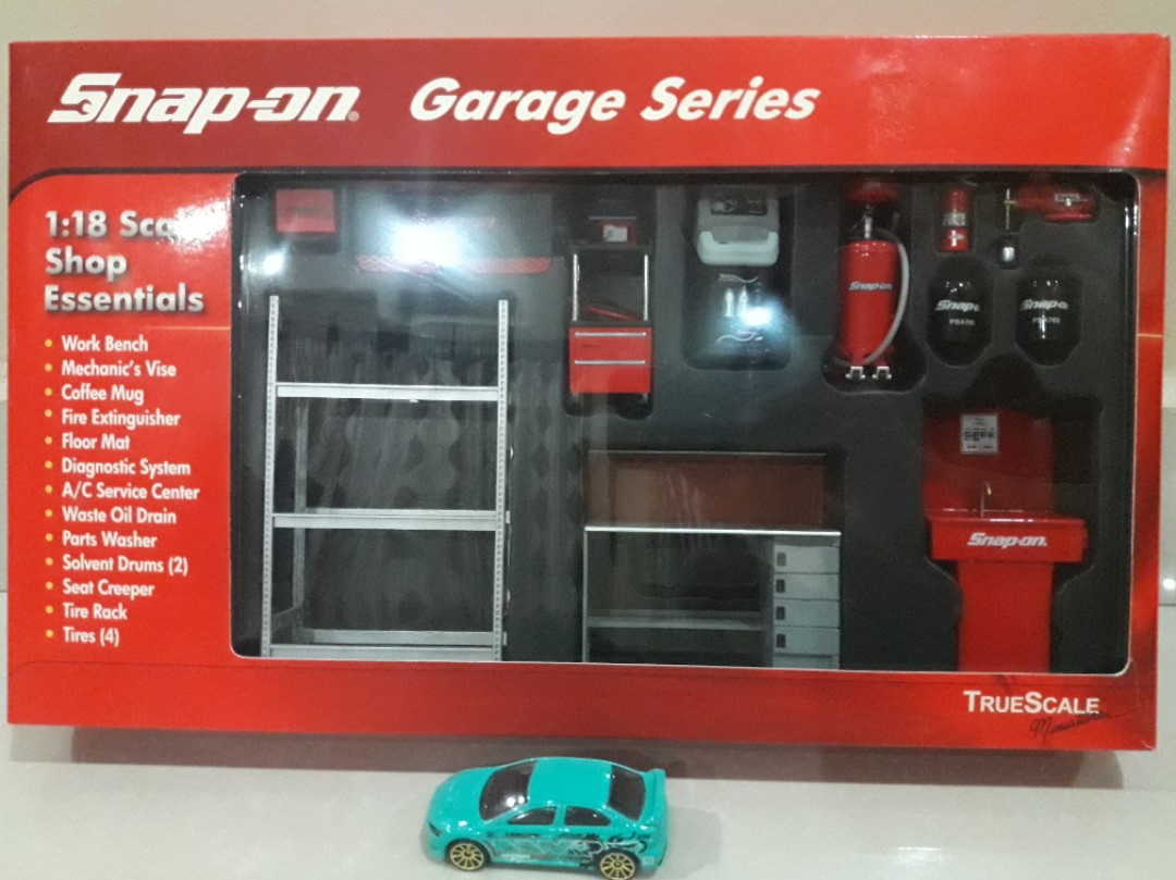スナップオン ガレージ グリーンライト ２柱リフト 1/18 ツール 3点セット TSM snap on garage series shop ジオラマ  ミニチュア - ミニカー