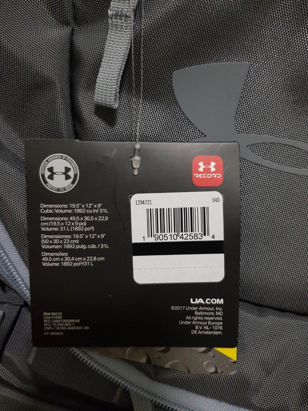 under armour rn 96510 ca 41095 jacket
