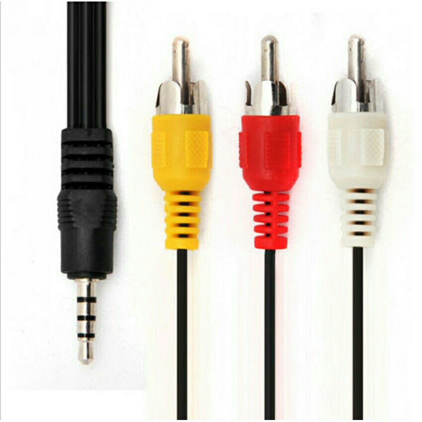 Premium 3.5mm to 3 RCA Video Audio Adapter Cable For Camcorder Mini DVR