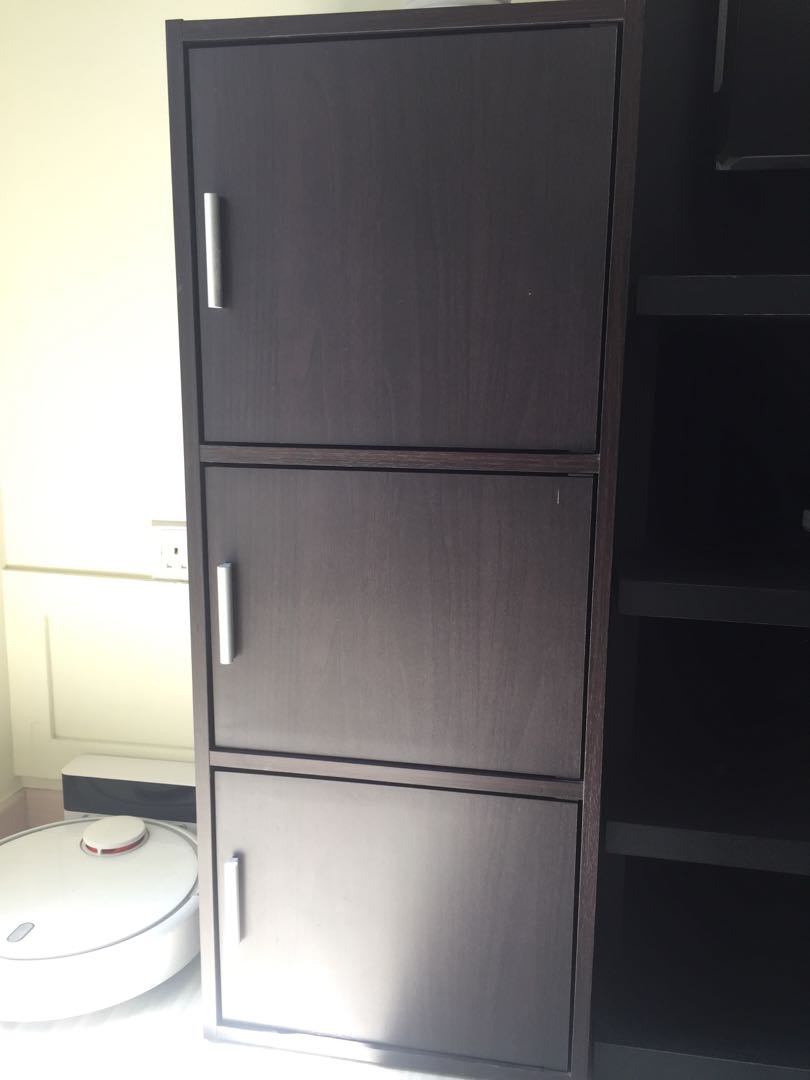 3 Door Wooden Storage Cabinet X2 Furniture Shelves Drawers On Carousell