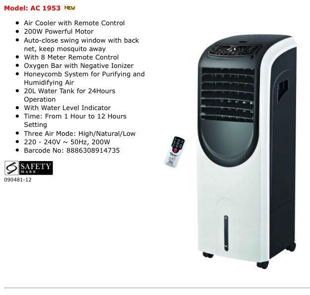 Air Cooler Home Appliances Cooling Air Care On Carousell