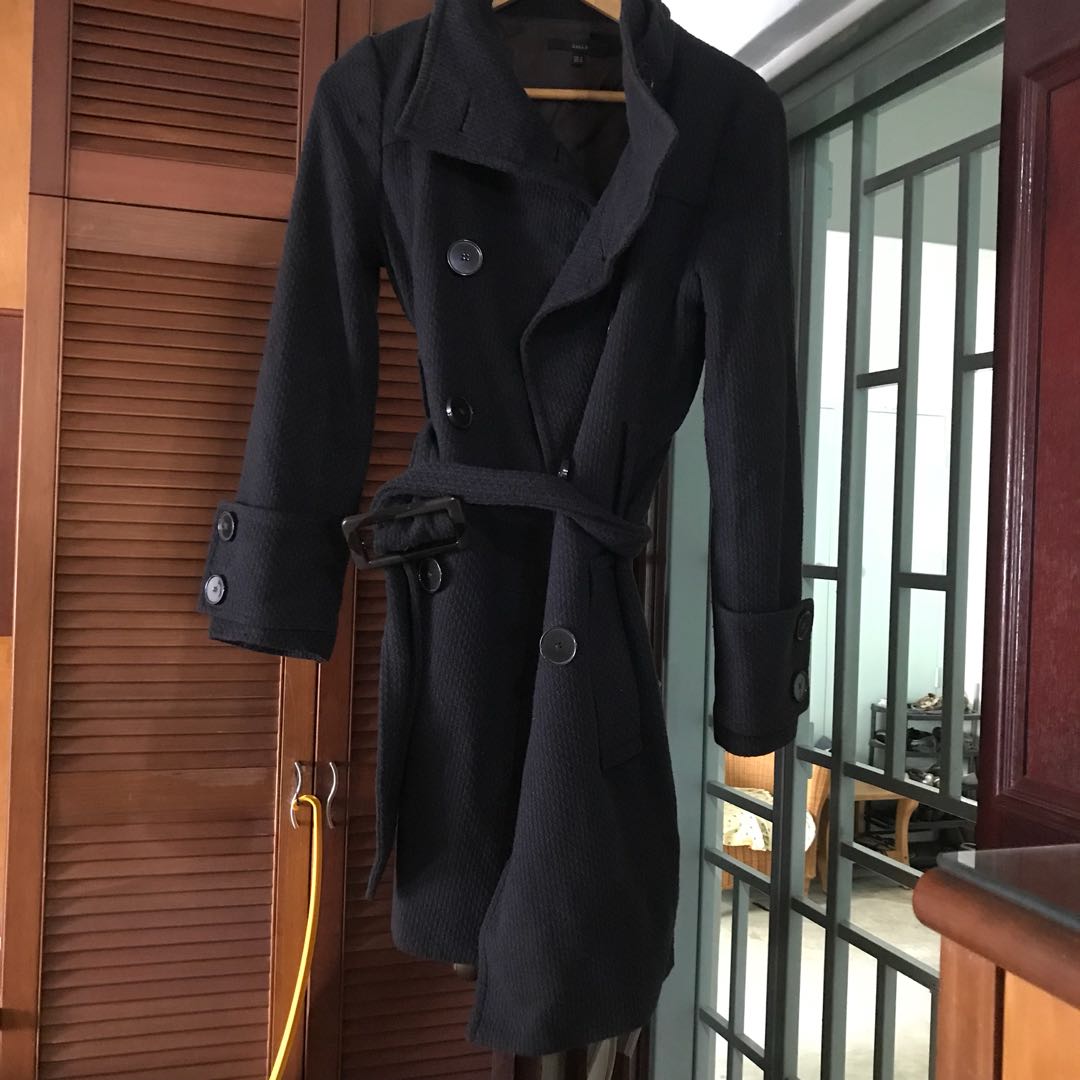 Black Trench Coat Zara, Women's Fashion 