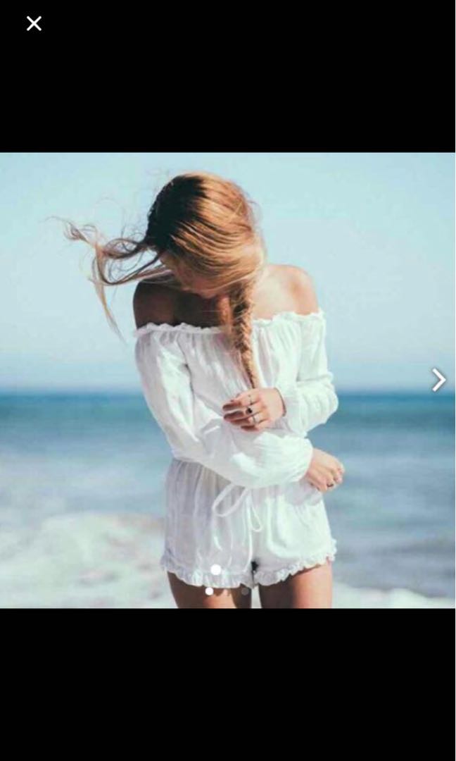 Brandy melville white romper hot sale