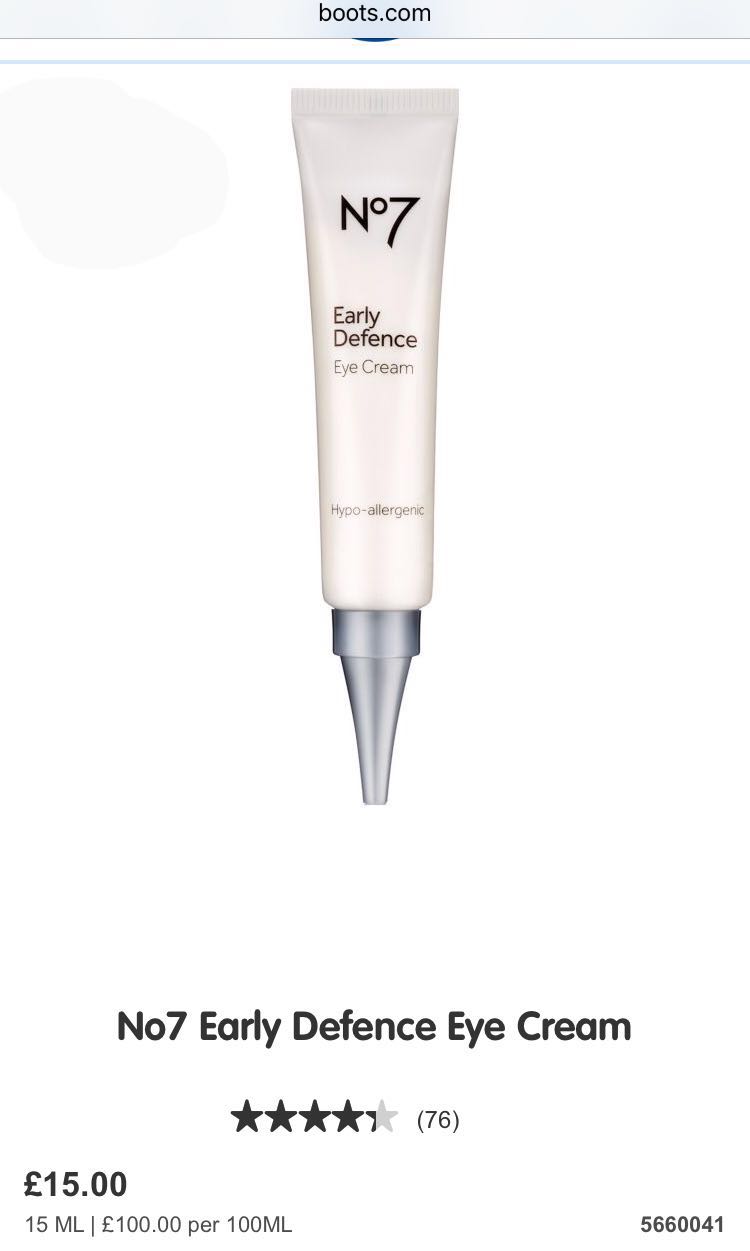 no7 early defence eye cream