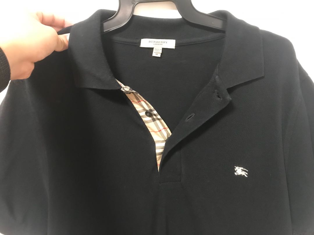 Burberry black store polo shirt