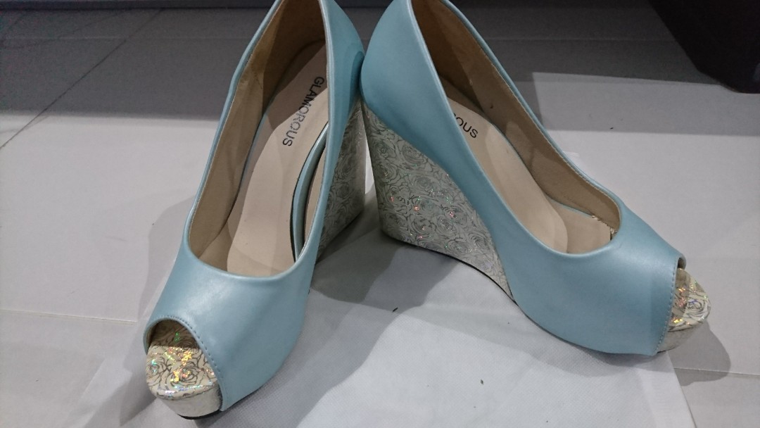 baby blue wedges