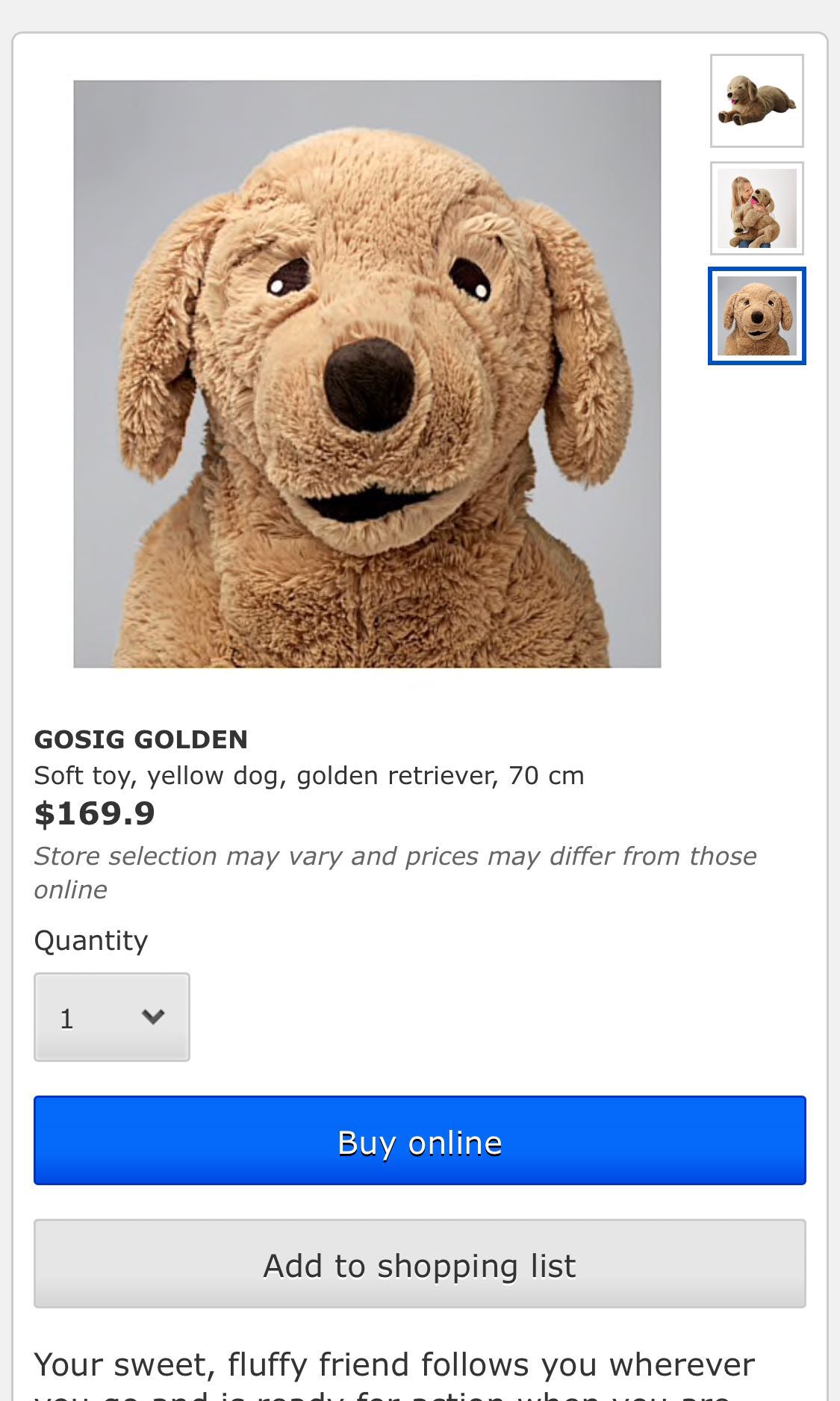 gosig golden 70cm