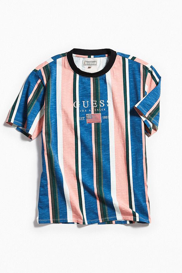 GUESS David Sayer Stripe Tee Men s Fashion Tops Sets Tshirts Polo Shirts on Carousell
