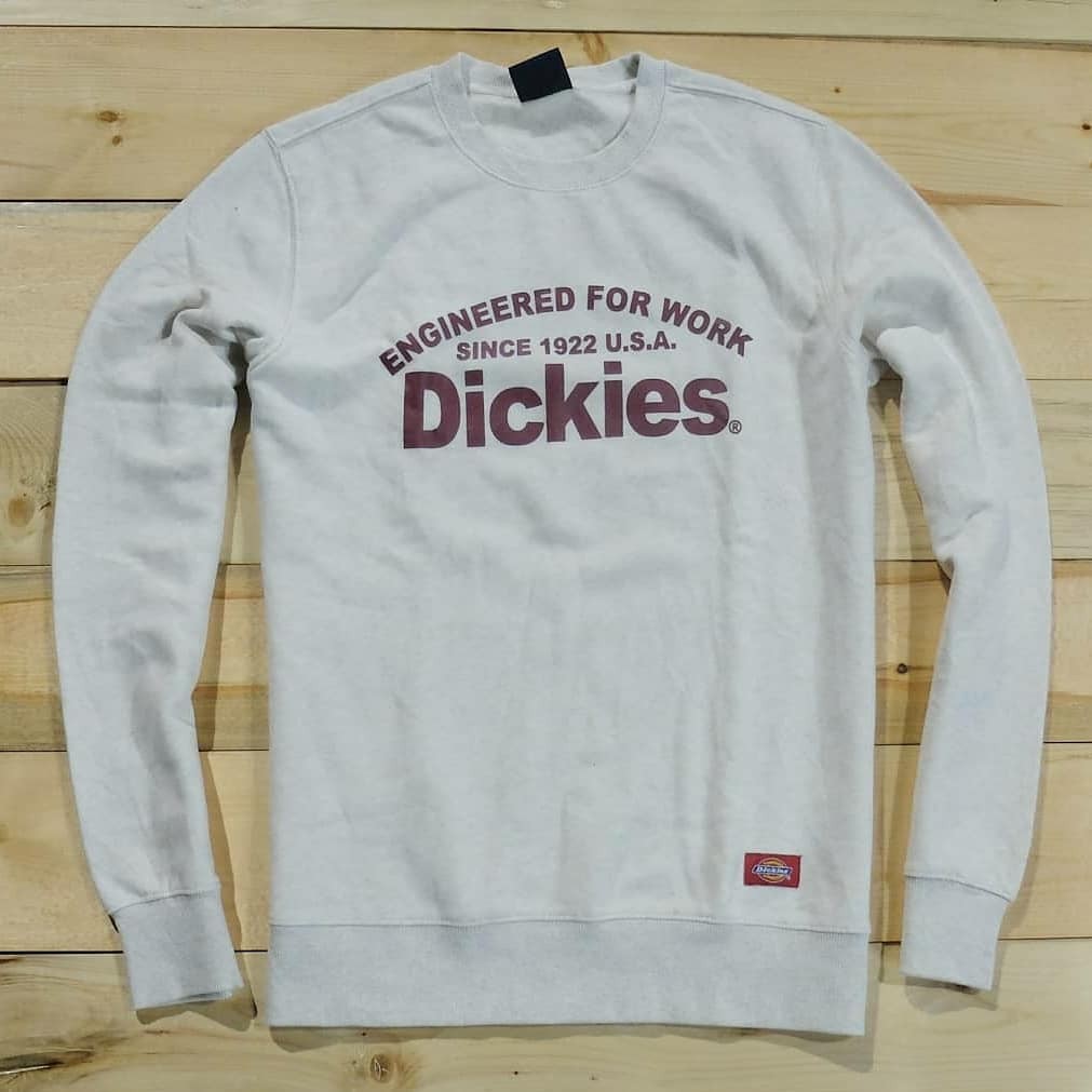 Jaket sweater crewneck Dickies putih 