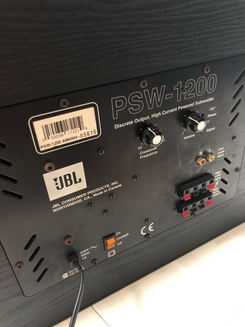 Jbl psw 1200 shop powered subwoofer connections