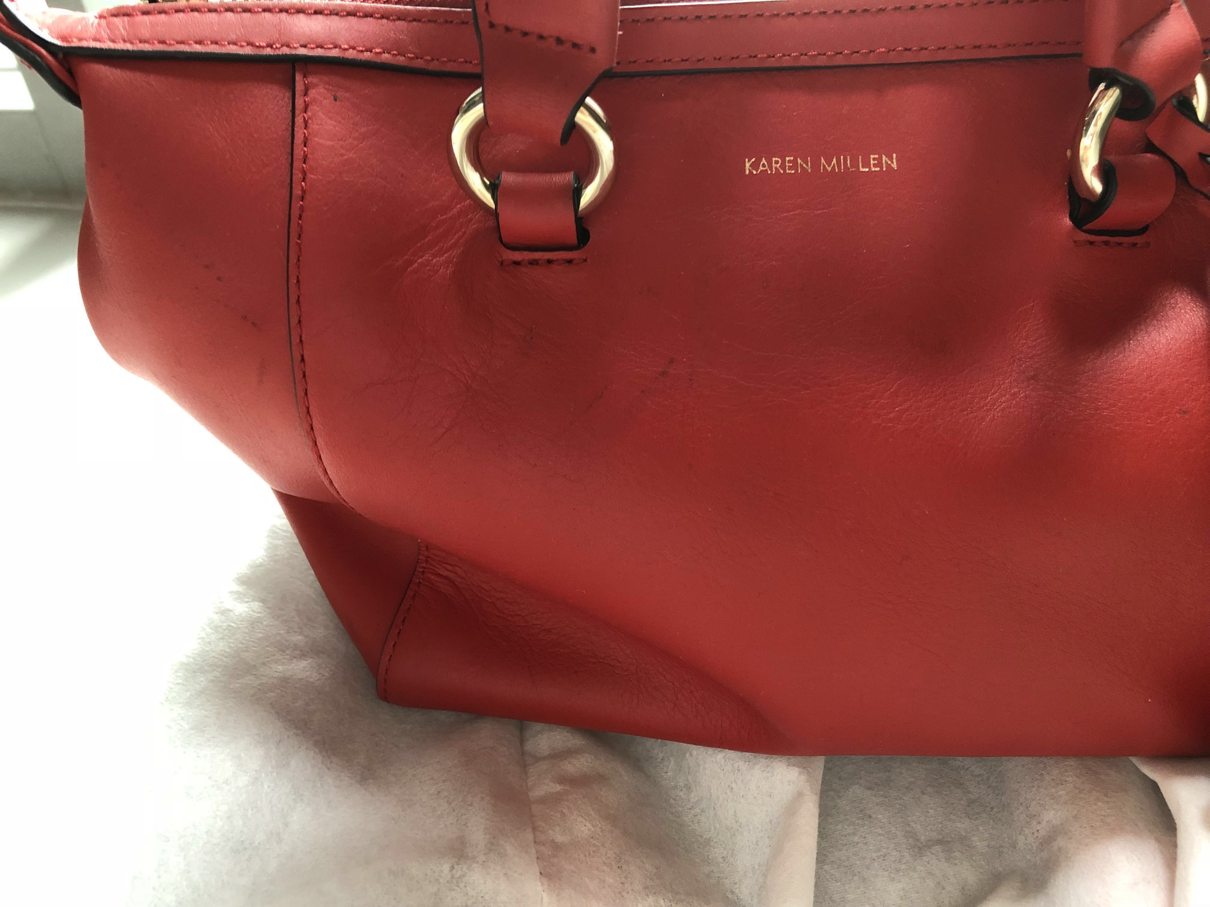 Karen Millen chilli red handbag with sling