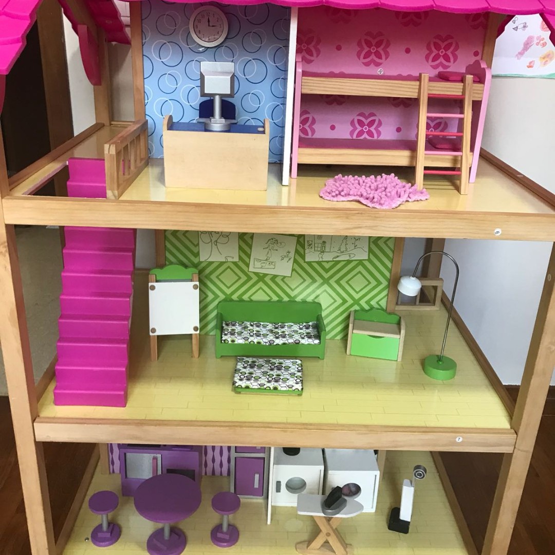Kidkraft So Chic Dollhouse With Furniture Toys Games Bricks