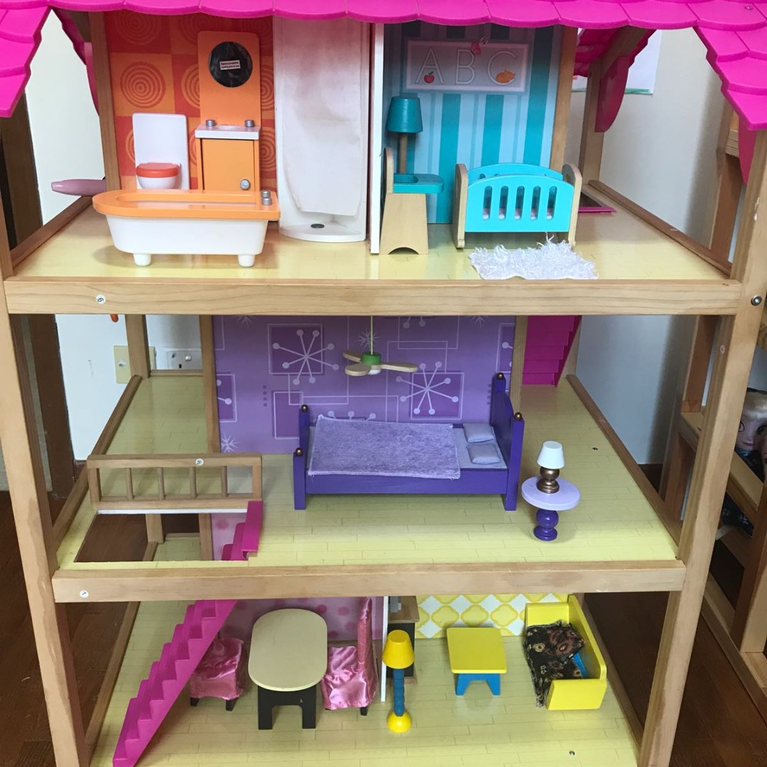 Kidkraft So Chic Dollhouse With Furniture Toys Games Bricks