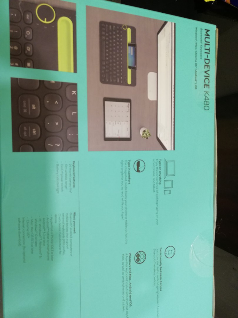 Logitech K480 Bluetooth Keyboard Multi-Device, Computers & Tech, Parts ...