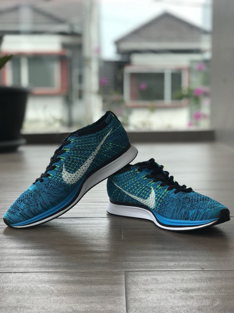 nike flyknit racer blue cactus