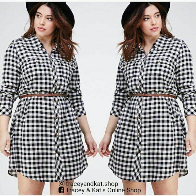 checkered dress plus size