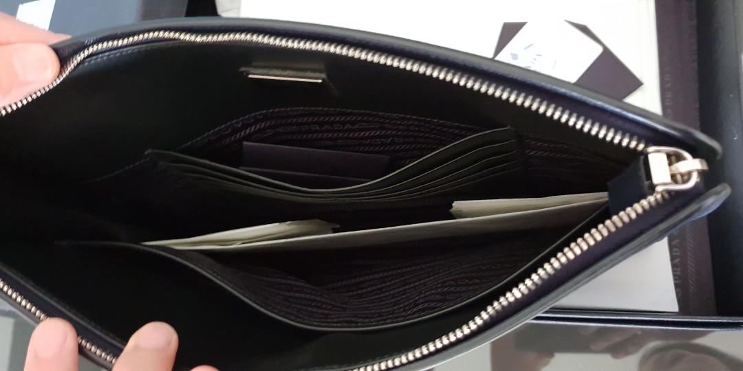 Prada Saffiano leather document folder, Luxury, Bags & Wallets on Carousell