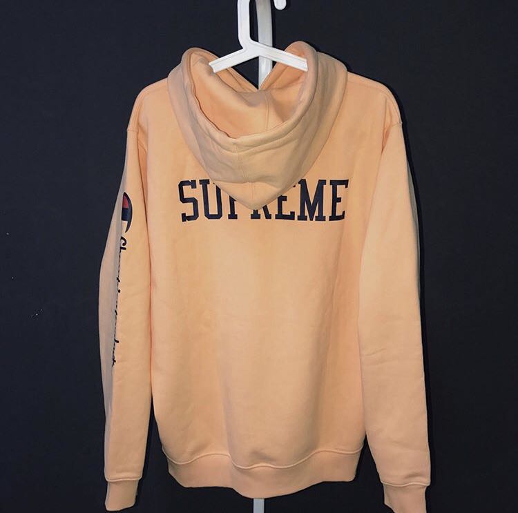 supreme champion hoodie peach