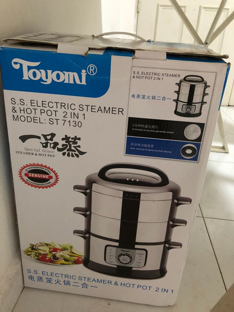 Toyomi Electric Steamer Hot Pot 2 IN 1, TV & Home Appliances, Kitchen