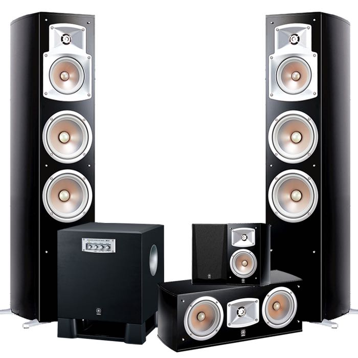 bevind zich Vernietigen wasmiddel Yamaha NS-555 5.1 Surround Speakers + AV Receiver, Audio, Soundbars,  Speakers & Amplifiers on Carousell