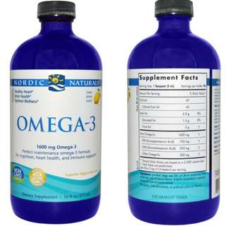 Nordic Naturals, Omega-3, Lemon, 1600 mg, 16 fl oz (473 ml)