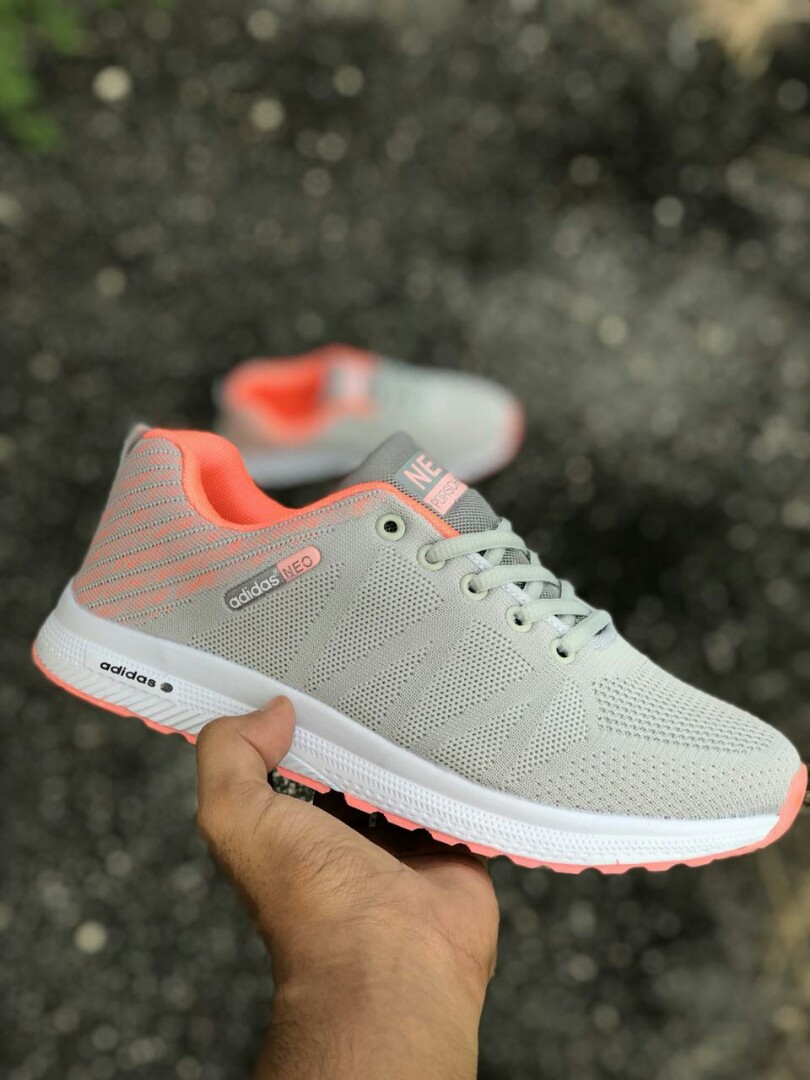 Adidas neo gray and pink sale