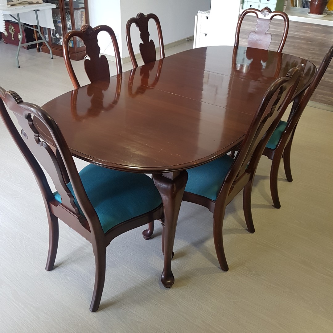 Authentic Ethan Allen Georgian Court Dining Table   Chairs Furniture