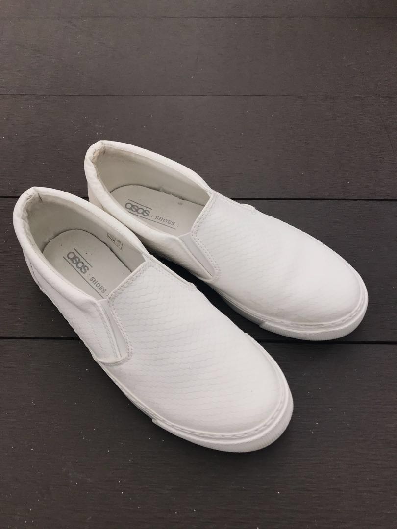 white slip on sneakers