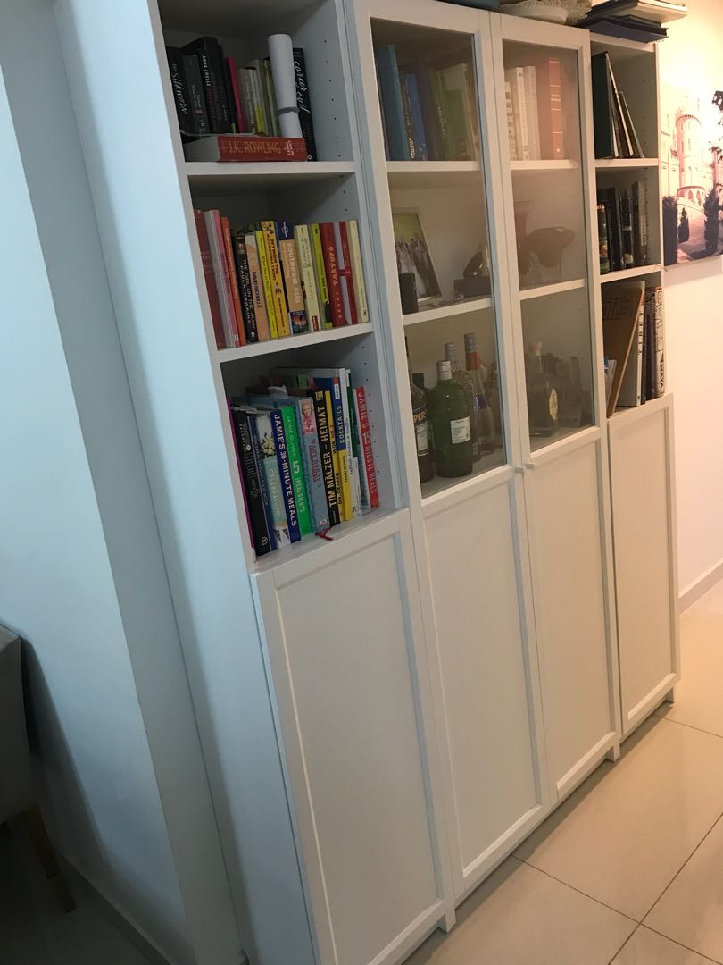 Billy Book Shelf With Partial Covered Doors Furniture Shelves