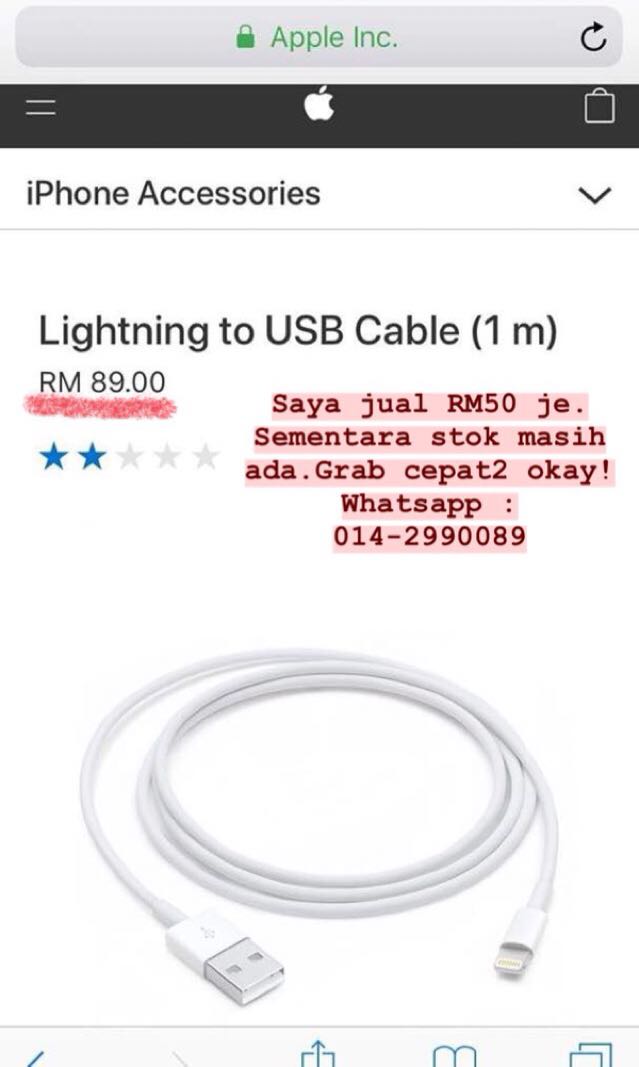 CABLE IPHONE original, Mobile Phones & Gadgets, Mobile & Gadget