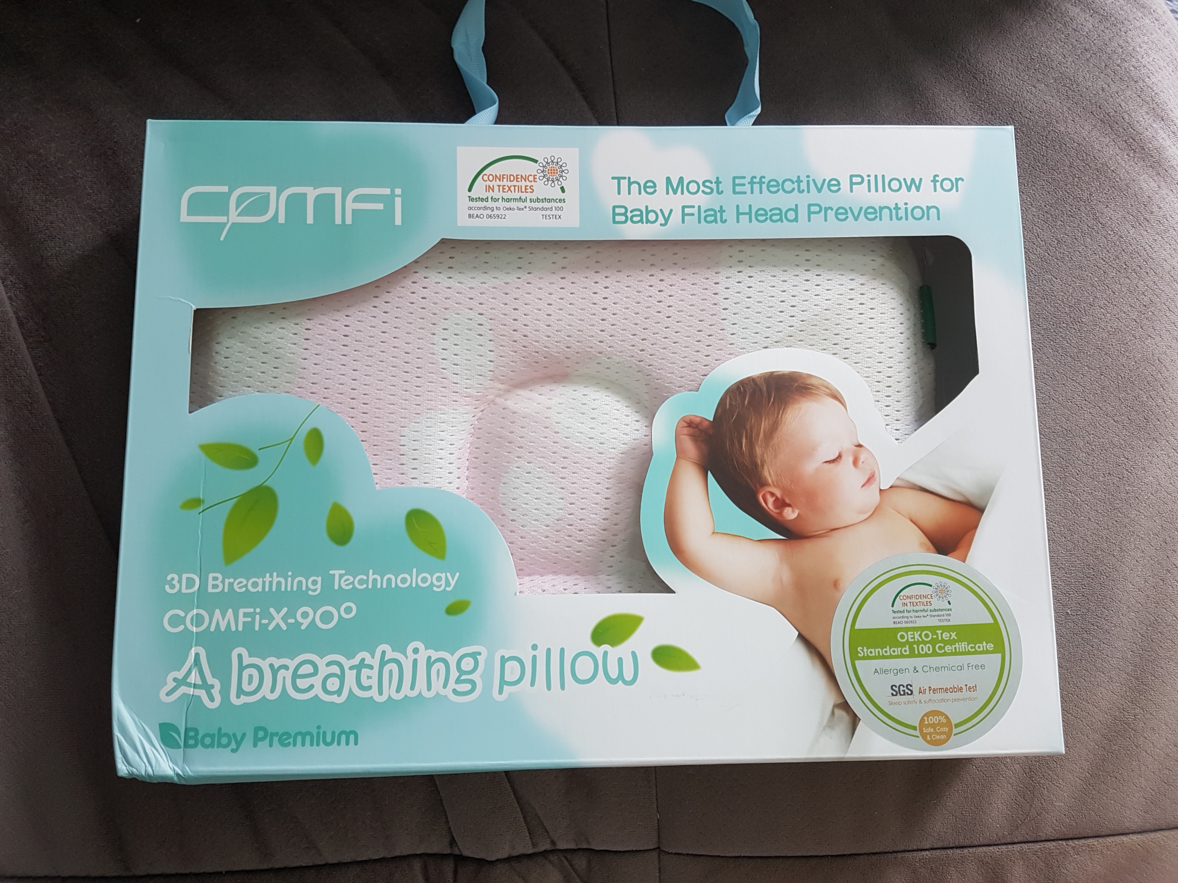 Comfi Baby Pillow Pink Color Babies Kids Baby Nursery Kids Furniture Cots Cribs on Carousell