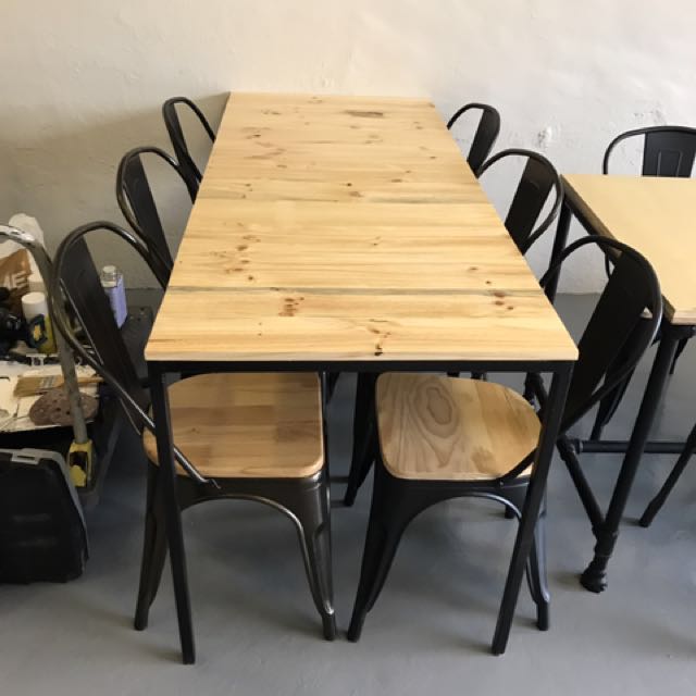 Custom Table (Category: Tables & Sets) located in Singapore. Submitted by kunno (Listing ID 110393772, Image 2). Description: Custom size available. Metal legs Solid wood top.