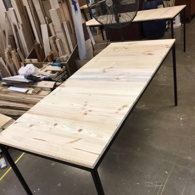 Custom Table (Category: Tables & Sets) located in Singapore. Submitted by kunno (Listing ID 110393772, Image 3). Description: Custom size available. Metal legs Solid wood top.