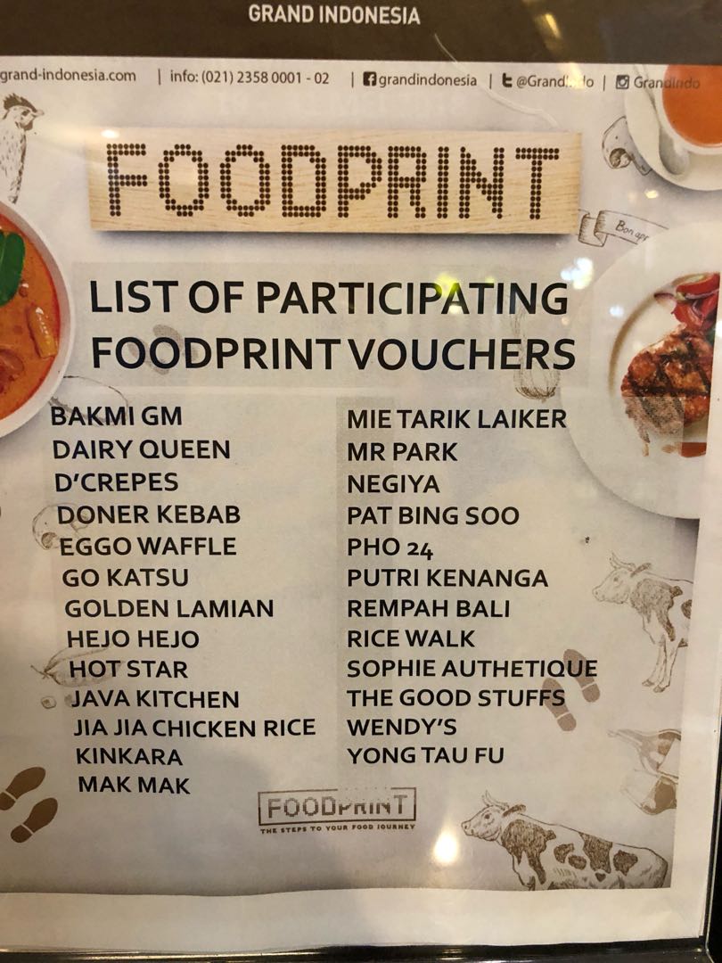 Dijual Voucher Food Court Food Print Grand Indonesia West Mall Lantai 5