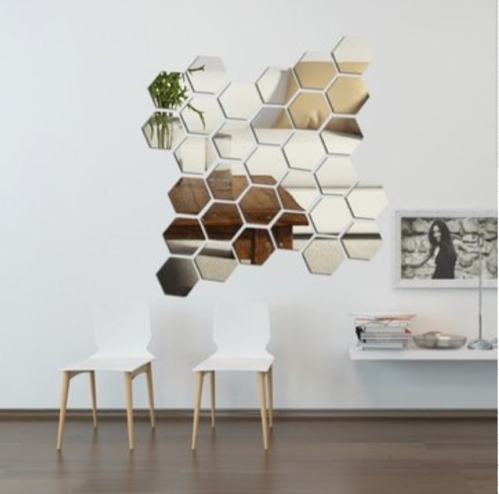 Hexagon Mirror Wall Stickers Decor Furniture Home Decor Others