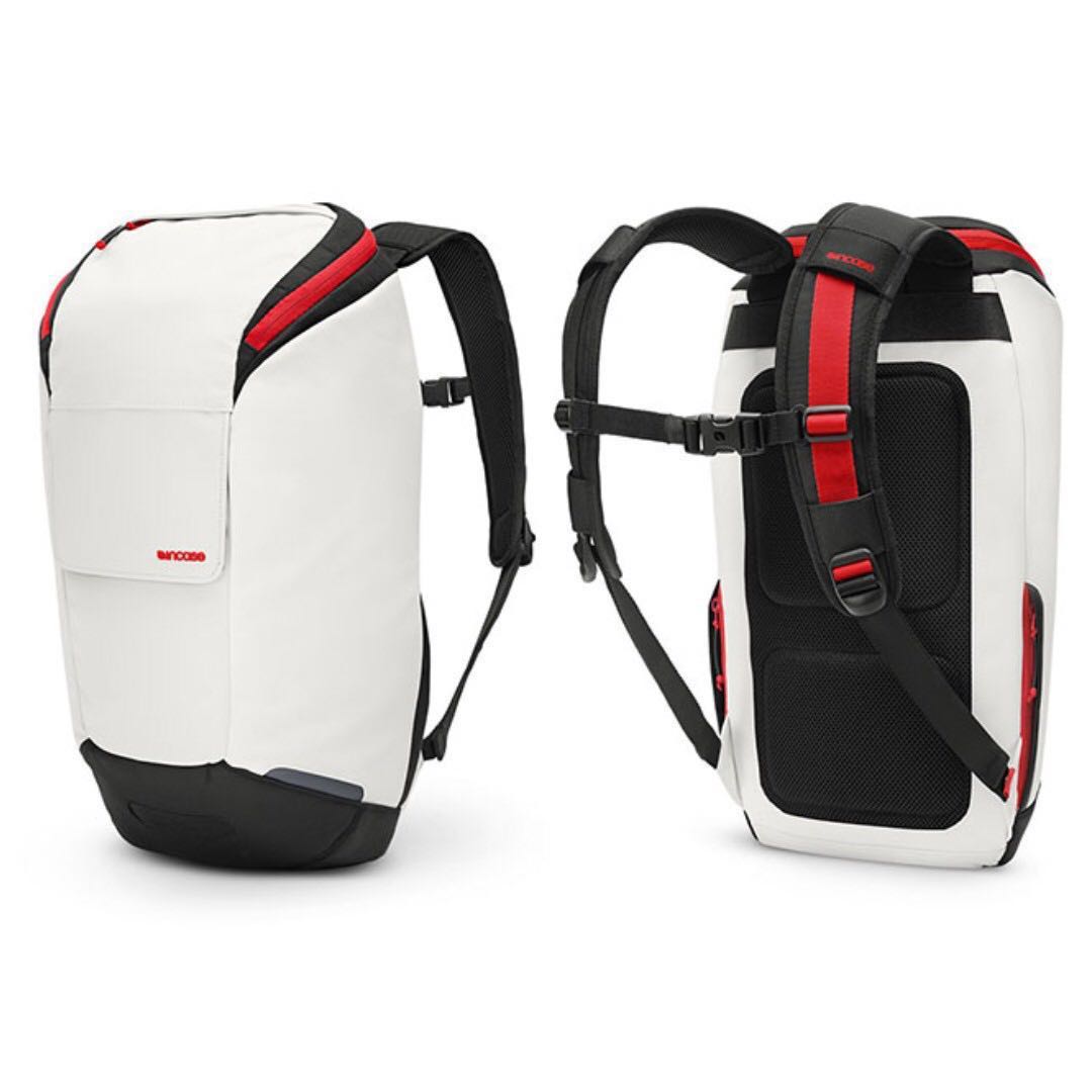 Incase Range Backpack (White/Red), Luxury, Bags & Wallets on Carousell