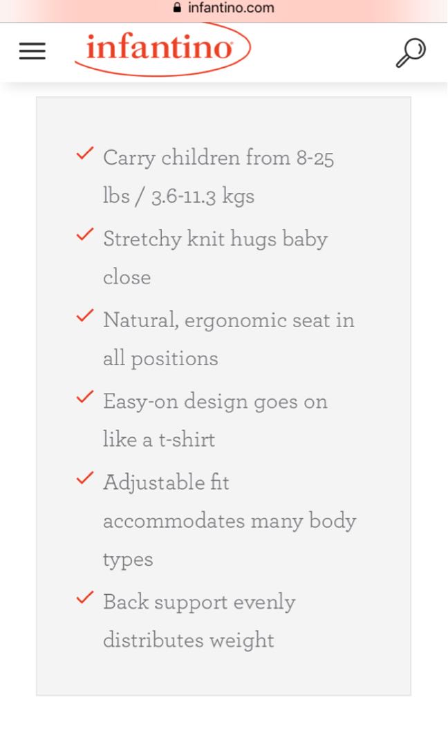 infantino pull on knit carrier