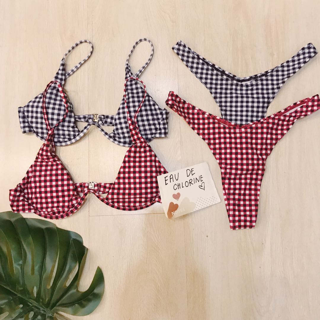 Jenny Black and White Two Piece Swimsuit Bikini Swimwear, Women's